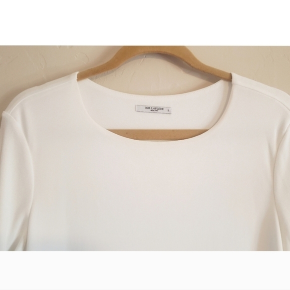 MM LAFLEUR NWOT Lindy Ivory Scoopneck Layered Lined Classic Pullover Top Sz S - Picture 3 of 9